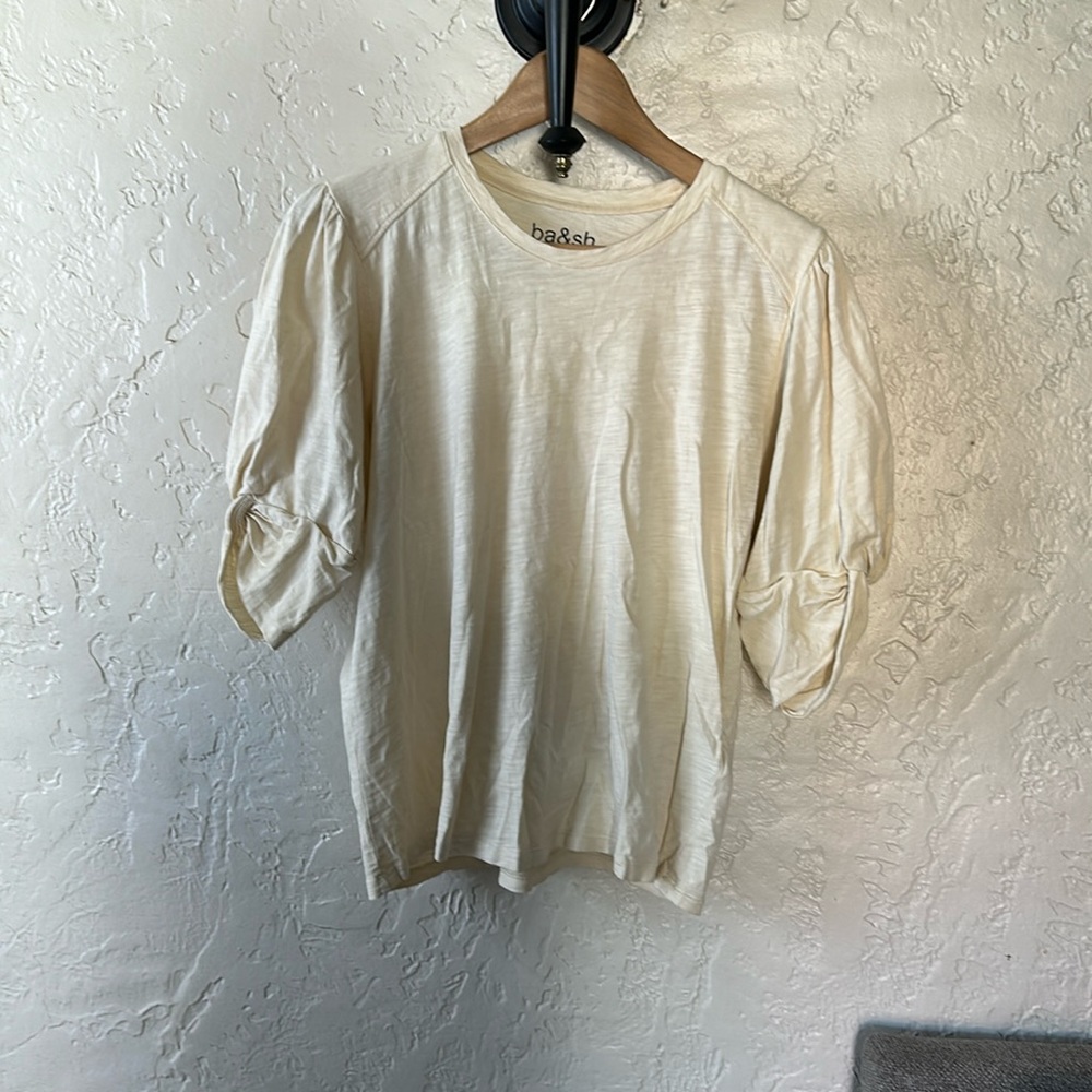 ba&sh Puffy Sleeve Cream Shirt